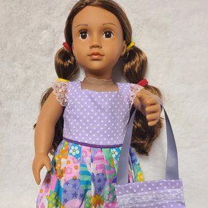 Cherished Handmade Easter Doll Clothes with purse.